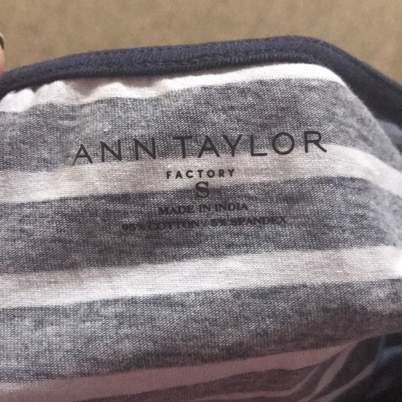 Ann Taylor Stripped Long Sleeve Tee Embroidered - Picture 7 of 8